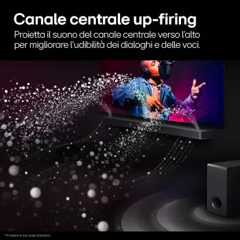 LG S95TR 9.1.5 kanalų garso juosta 810 W RMS su belaidžiu 220 W žemų dažnių garsiakalbiu, juoda