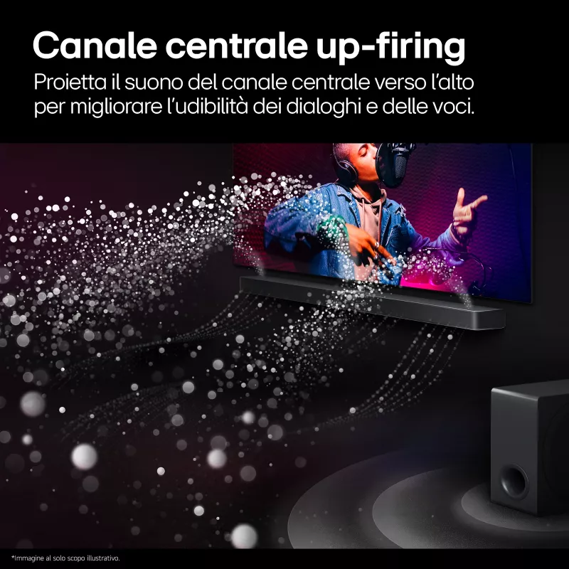 LG S95TR 9.1.5 kanalų garso juosta 810 W RMS su belaidžiu 220 W žemų dažnių garsiakalbiu, juoda