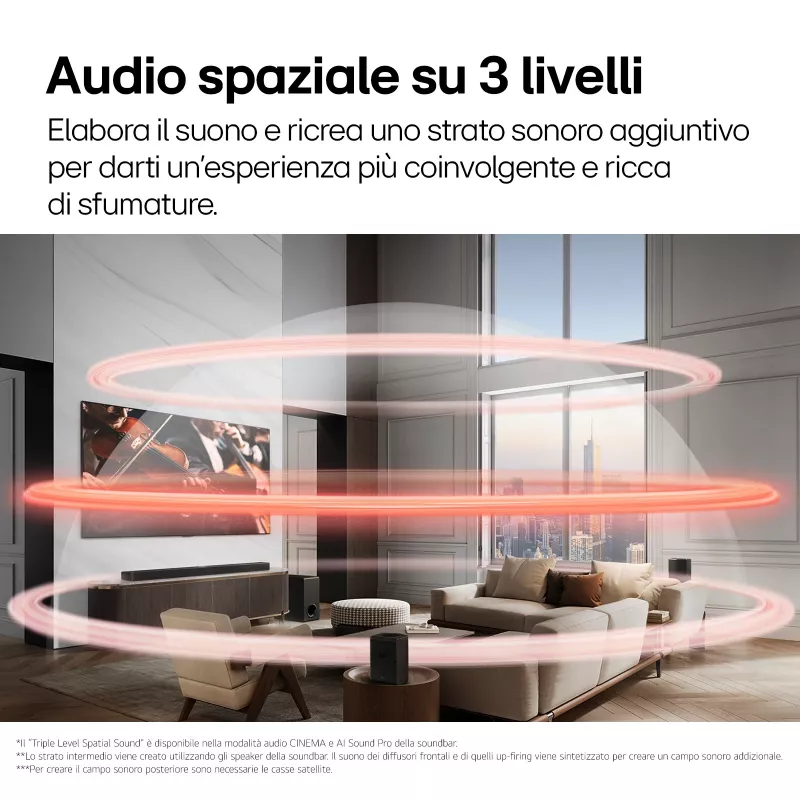 LG S95TR 9.1.5 kanalų garso juosta 810 W RMS su belaidžiu 220 W žemų dažnių garsiakalbiu, juoda