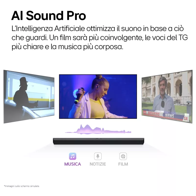 LG S95TR 9.1.5 kanalų garso juosta 810 W RMS su belaidžiu 220 W žemų dažnių garsiakalbiu, juoda