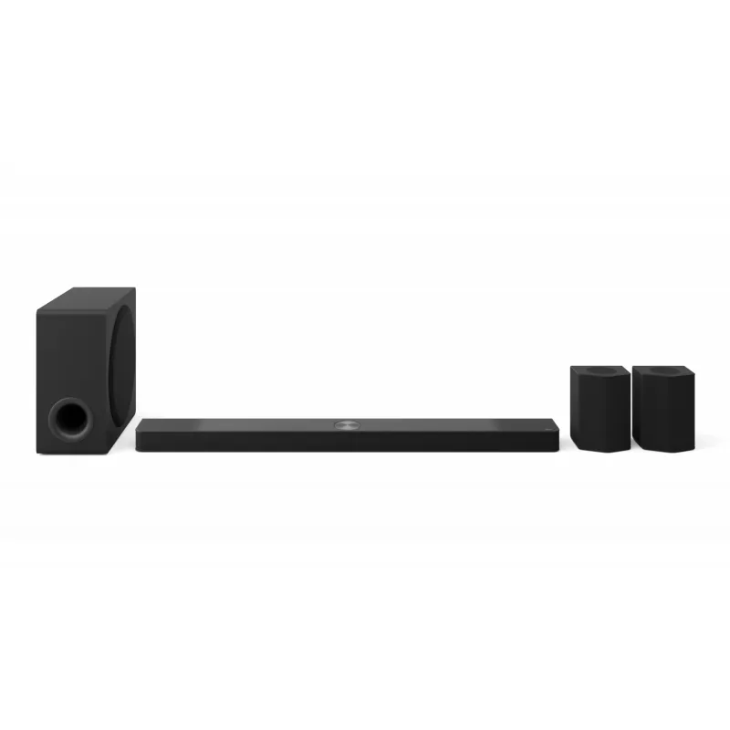 LG S95TR 9.1.5 kanalų garso juosta 810 W RMS su belaidžiu 220 W žemų dažnių garsiakalbiu, juoda