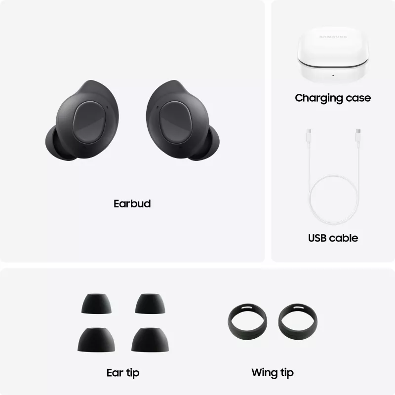 Samsung GALAXY BUDS FE GRAPHITE Ausinės Tikras belaidis stereofoninis (TWS) Į ausis Skambučiai/Muzika/Sportas/Kasdien Bluetooth