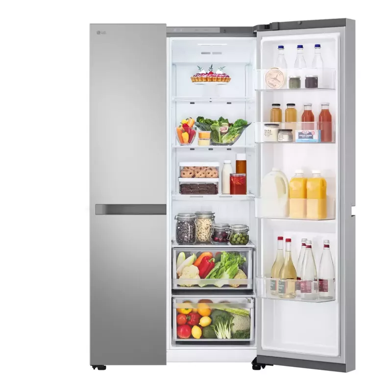 LG NatureFRESH GSBC40PYPE amerikietiškas šaldytuvas-šaldiklis Prime Silver E energijos klasė