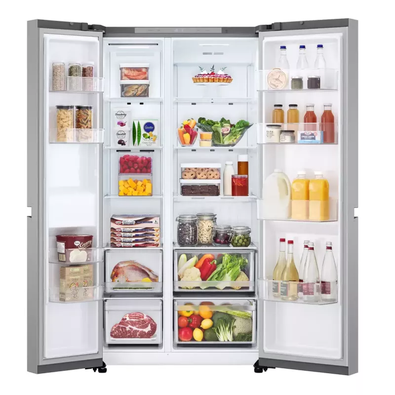LG NatureFRESH GSBC40PYPE amerikietiškas šaldytuvas-šaldiklis Prime Silver E energijos klasė