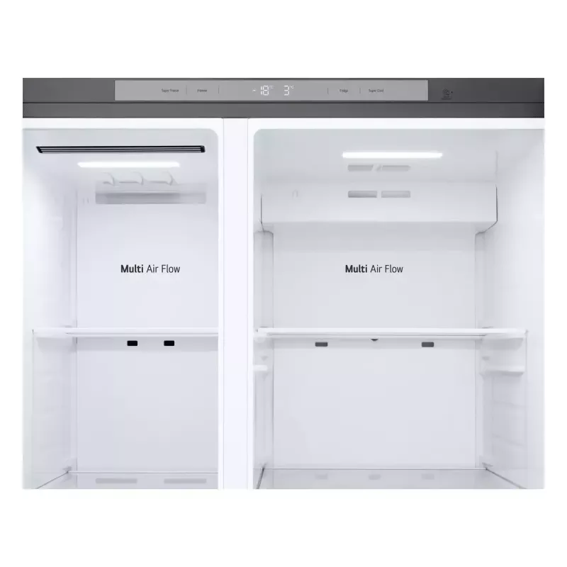 LG NatureFRESH GSBC40PYPE amerikietiškas šaldytuvas-šaldiklis Prime Silver E energijos klasė