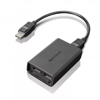 Lenovo DisplayPort į Dual DisplayPort monitoriaus adapteris USB A juodas