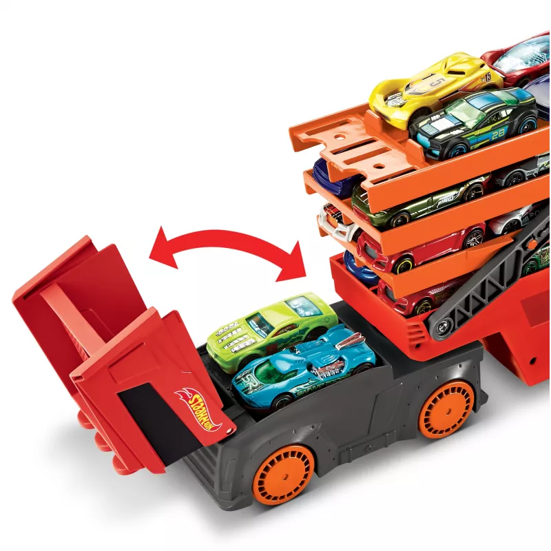 Hot Wheels City Mega Hauler su talpa iki 50 automobilių 1:64 masteliu, nuo 3 metų