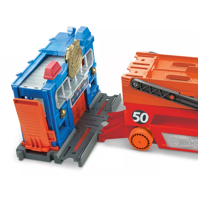 Hot Wheels City Mega Hauler su talpa iki 50 automobilių 1:64 masteliu, nuo 3 metų