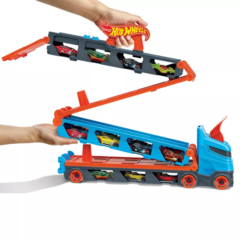 Hot Wheels City Speedway Hauler Carrier su 3 žaisliniais automobiliais
