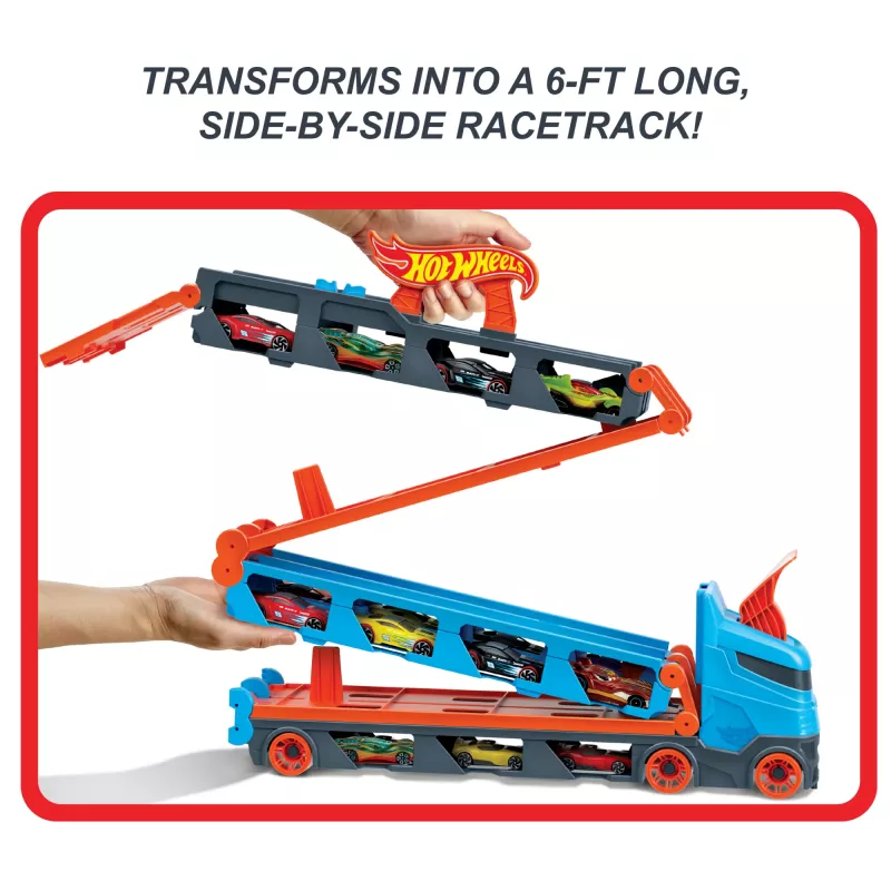 Hot Wheels City Speedway Hauler Carrier su 3 žaisliniais automobiliais