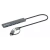 Manhattan USB-C & USB-A Combo Dock/Hub, 4x USB-A, 5 Gbps, USB maitinamas, 25 cm kabelis