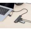 Manhattan USB-C & USB-A Combo Dock/Hub, 4x USB-A, 5 Gbps, USB maitinamas, 25 cm kabelis
