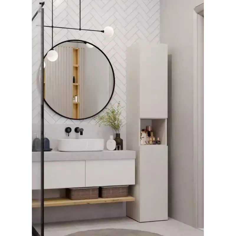 Vonios kolonėlė Top E Shop NEL, laisvai pastatoma, 2 durų, kashmyro laminatas, 1740×310×300 mm, 5 lentynų