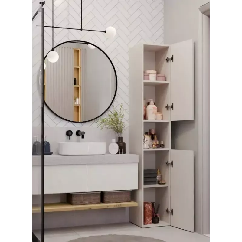 Vonios kolonėlė Top E Shop NEL, laisvai pastatoma, 2 durų, kashmyro laminatas, 1740×310×300 mm, 5 lentynų
