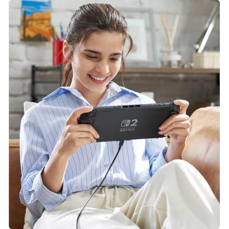 Žaidimų konsolė Nintendo Switch 2 juoda – 7,9 col. LCD 1920×1080, 120 Hz, 256 GB, 5220 mAh baterija, Wi‑Fi 6, Bluetooth, HDR10