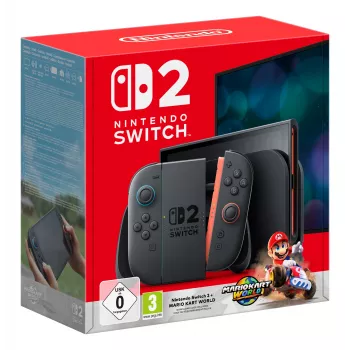 Nintendo Switch 2 + Mario Kart World nešiojama žaidimų konsolė 20,1 cm (7,9 colio) 256 GB jutiklinis ekranas Wi-Fi Juoda