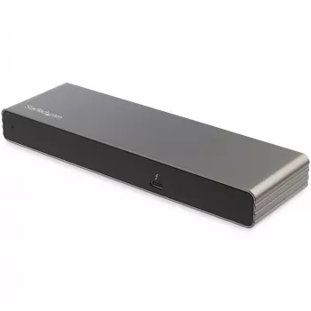 StarTech.com Thunderbolt 3 dokavimo stotelė – dviejų 4K 60Hz monitorių palaikymas, DisplayPort, HDMI ir 1080p VGA, 85W galios tiekimas, 2x USB-A, Ethernet, skirta Mac ir Windows
