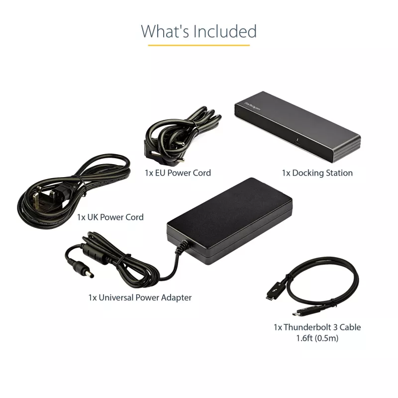 StarTech.com Thunderbolt 3 dokavimo stotelė – dviejų 4K 60Hz monitorių palaikymas, DisplayPort, HDMI ir 1080p VGA, 85W galios tiekimas, 2x USB-A, Ethernet, skirta Mac ir Windows