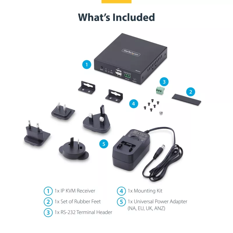 StarTech.com HDMI KVM imtuvas per IP tinklą, serijai IH2006, 4K 60Hz, be tvarkyklių, AVoIP, su montavimo rinkiniu, tik imtuvas