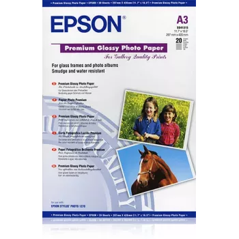 Epson Premium Glossy Photo Popierius, A3, 255 g/m², 20 lapų