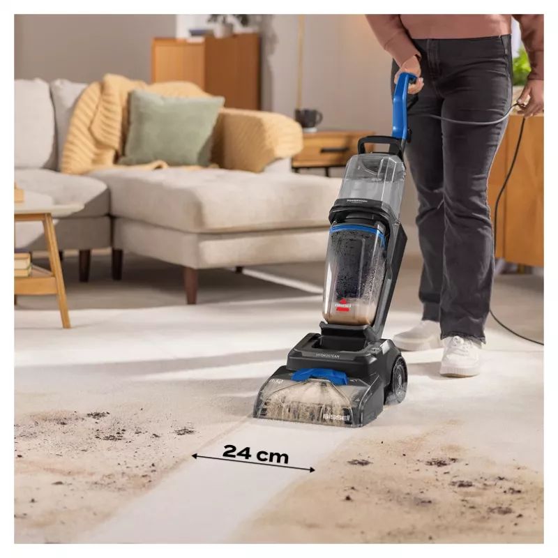 Bissell PowerWash HydroSteam vaikščiojamas giluminis kilimų ploviklis, juoda, mėlyna, titano