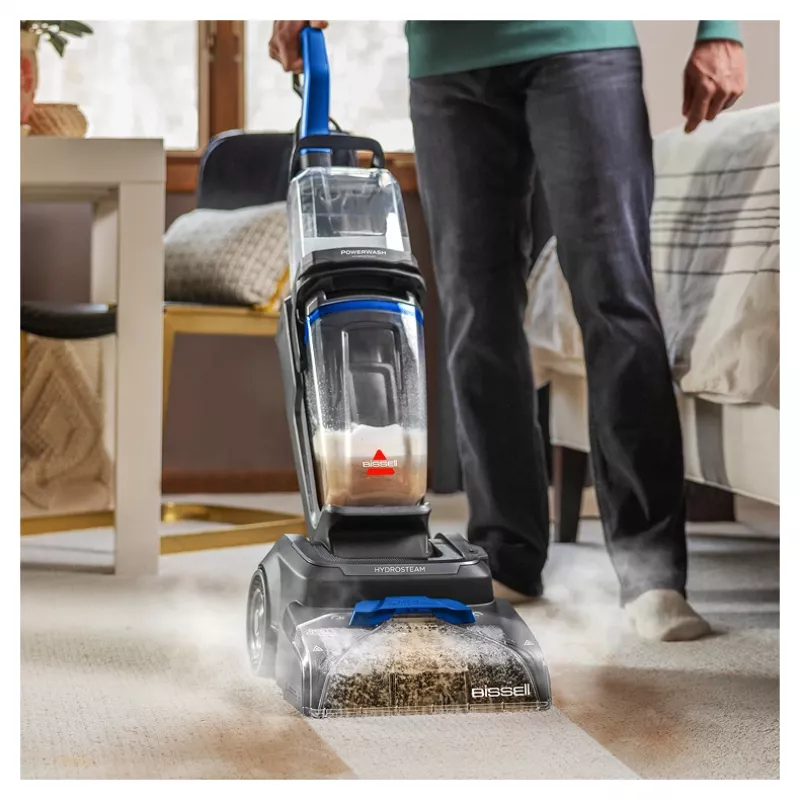 Bissell PowerWash HydroSteam vaikščiojamas giluminis kilimų ploviklis, juoda, mėlyna, titano