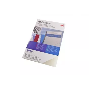 GBC Binding Cover Poly Clear View A4 450 Micron Frosted, A4, PVC, permatomas, matinis, 0,45 mm, 50 vnt.