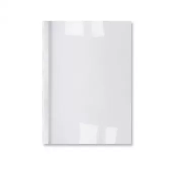 GBC LeatherGrain terminiai viršeliai 1,5 mm balti (100 vnt.), A4, PVC, permatomi, balti, matiniai, 15 lapų, 1,5 mm