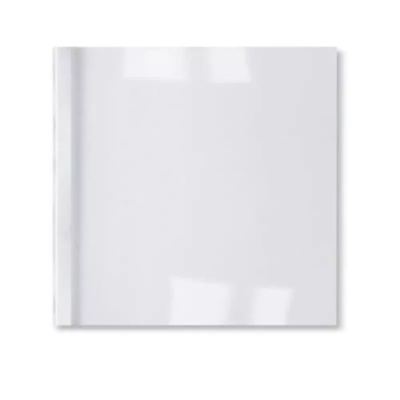 GBC LeatherGrain terminiai viršeliai 1,5 mm balti (100 vnt.), A4, PVC, permatomi, balti, matiniai, 15 lapų, 1,5 mm