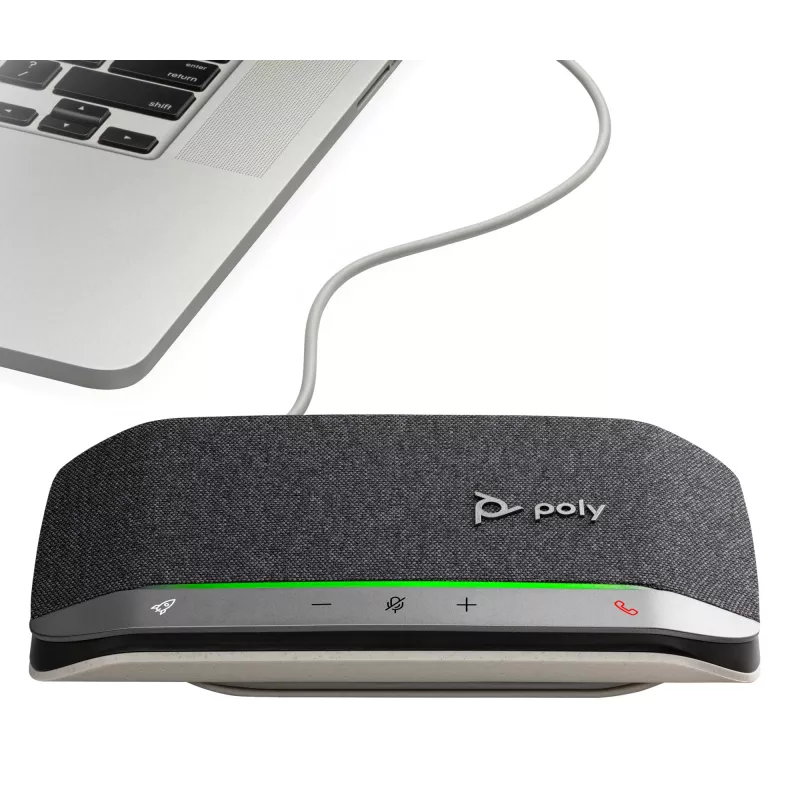 HP Poly Sync 20 USB-A garsiakalbis su mikrofonu, PC, sidabrinis, 0,715 m, IP64, Windows 10, Windows 11, MacOS