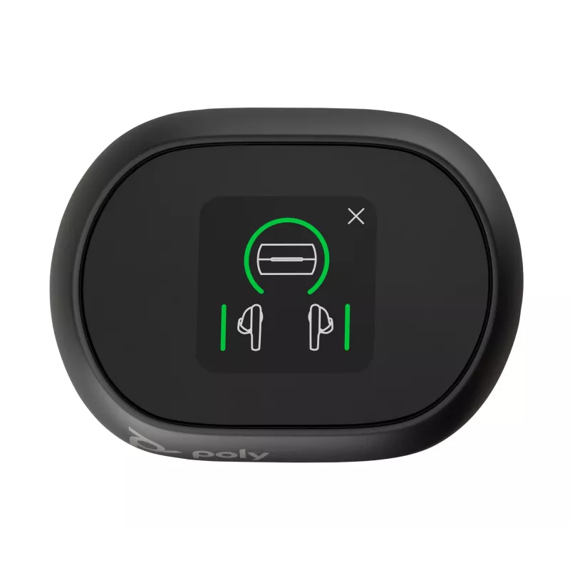 HP Poly Voyager Free 60+ UC anglies juodos spalvos belaidės ausinės + BT700 USB-C adapteris + liečiamasis įkrovimo dėklas