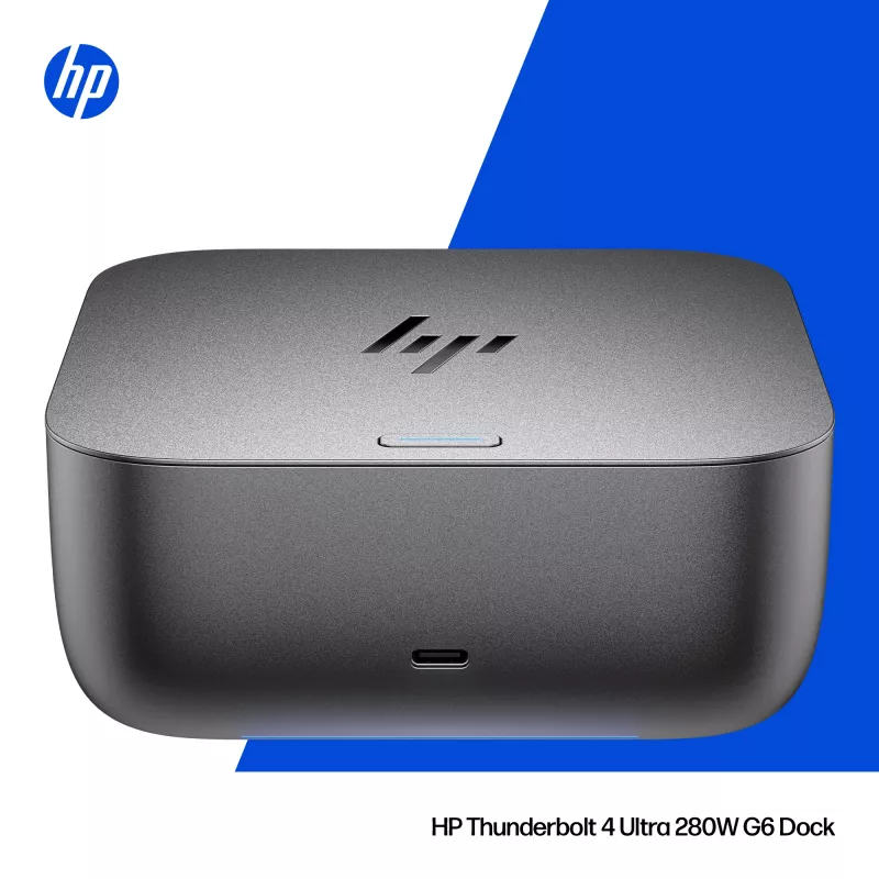 HP Thunderbolt 4 Ultra 280W G6 Dock, laidinis, Thunderbolt 4, 280 W, 10,100,1000,2500 Mbit/s, pilka, 8K Ultra HD