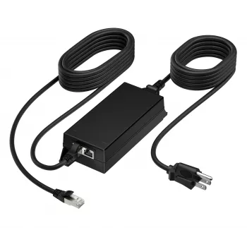 HP Poly PoE++ 65W 2.5G adapteris su 3,66 m CAT6A kabeliu ir maitinimo laidu