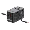 Verbatim Charge 'n' Travel 70W 2C įtraukiamas universalus kelioninis adapteris juodas