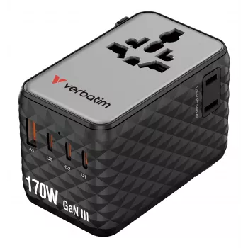 Verbatim Charge 'n' Travel 170W Universalus kelioninis adapteris juodas