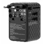 Verbatim Charge 'n' Travel 100W Universalus kelioninis adapteris su įtraukiamu USB-C laidu, juodas