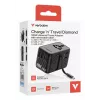 Verbatim Charge 'n' Travel 100W Universalus kelioninis adapteris su įtraukiamu USB-C laidu, juodas