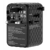Verbatim Charge 'n' Travel 100W Universalus kelioninis adapteris su įtraukiamu USB-C laidu, juodas