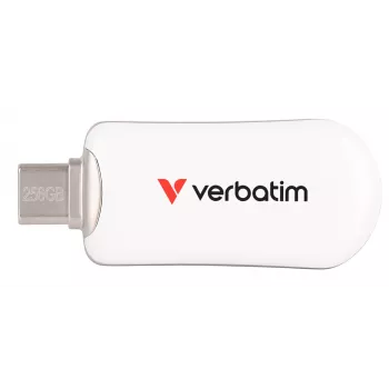 Verbatim Plectra USB-C atmintukas baltas 256GB, 256 GB, USB Type-C, 3.2 Gen 1 (3.1 Gen 1), 100 MB/s, be dangtelio, baltas