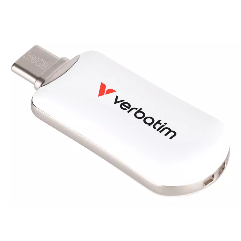 Verbatim Plectra USB-C atmintukas baltas 256GB, 256 GB, USB Type-C, 3.2 Gen 1 (3.1 Gen 1), 100 MB/s, be dangtelio, baltas