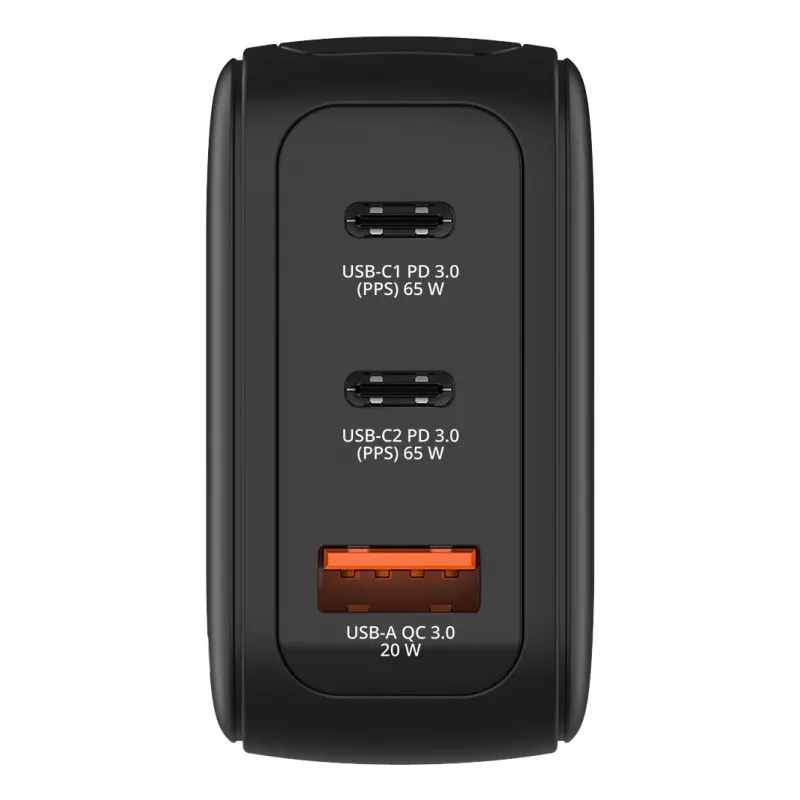 Verbatim Mini GaN 65W įkroviklis su ekranu, vidaus, AC, 20 V, juodas