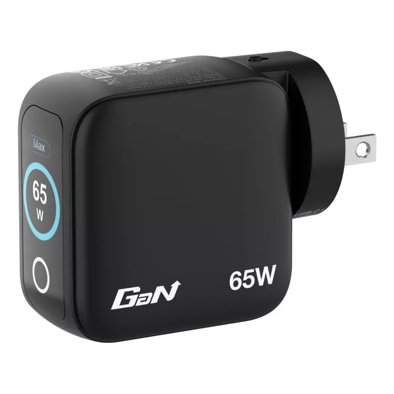 Verbatim Mini GaN 65W įkroviklis su ekranu, vidaus, AC, 20 V, juodas