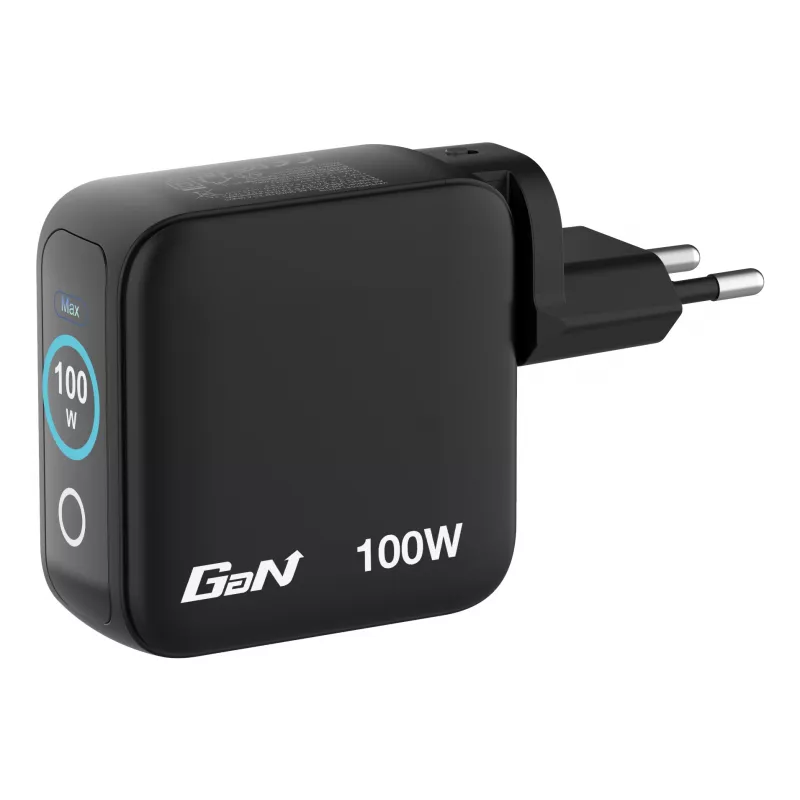 Verbatim Mini GaN Įkroviklis 100W su Ekranu, Vidinis, AC, 20 V, Juodas