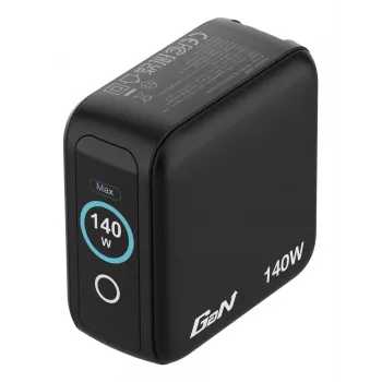 Verbatim Mini GaN įkroviklis 140W su ekranu, vidinis, AC, 28 V, juodas