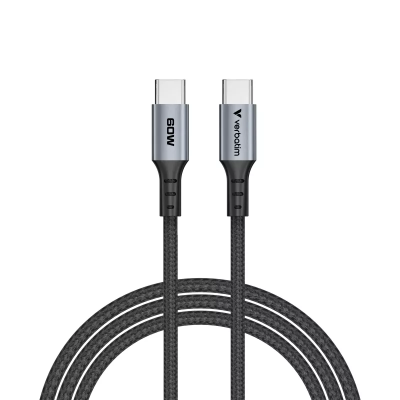 Verbatim Sync & Charge kabelis - 60W USB-C į USB-C 120 cm, 1,2 m, USB C, USB C, USB 2.0, 0,48 Gbit/s, juodas