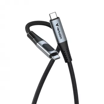Verbatim Sync & Charge USB C į USB C 100W Display 120 cm, 1,2 m, USB C, USB C, USB 2.0, 0,48 Gbit/s, Juoda