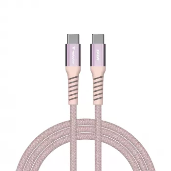 Verbatim Sync & Charge Magnetinis Laidas - 60W USB-C į USB-C 120 cm Rožinis