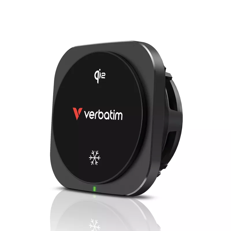 Verbatim Charge 'n' Drive Qi2 belaidis magnetinis automobilinis įkroviklis su aušinimu, USB, 1 m, juodas