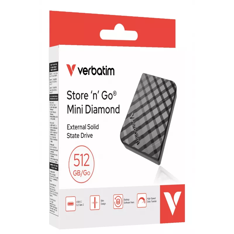 Verbatim Store 'n' Go Mini Diamond USB-C 512GB Juoda