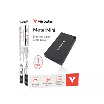 Verbatim Metal Mini SSD USB-C 3.2 Gen 2x2 1 TB, pilka